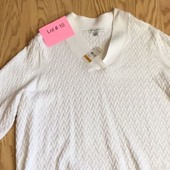 NWT White sweater with a basket weave design in size 3 XL any STUDIO WORKS - Picture 4 of 13